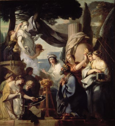 Solomon making a sacrifice to the idols by Sébastien Bourdon